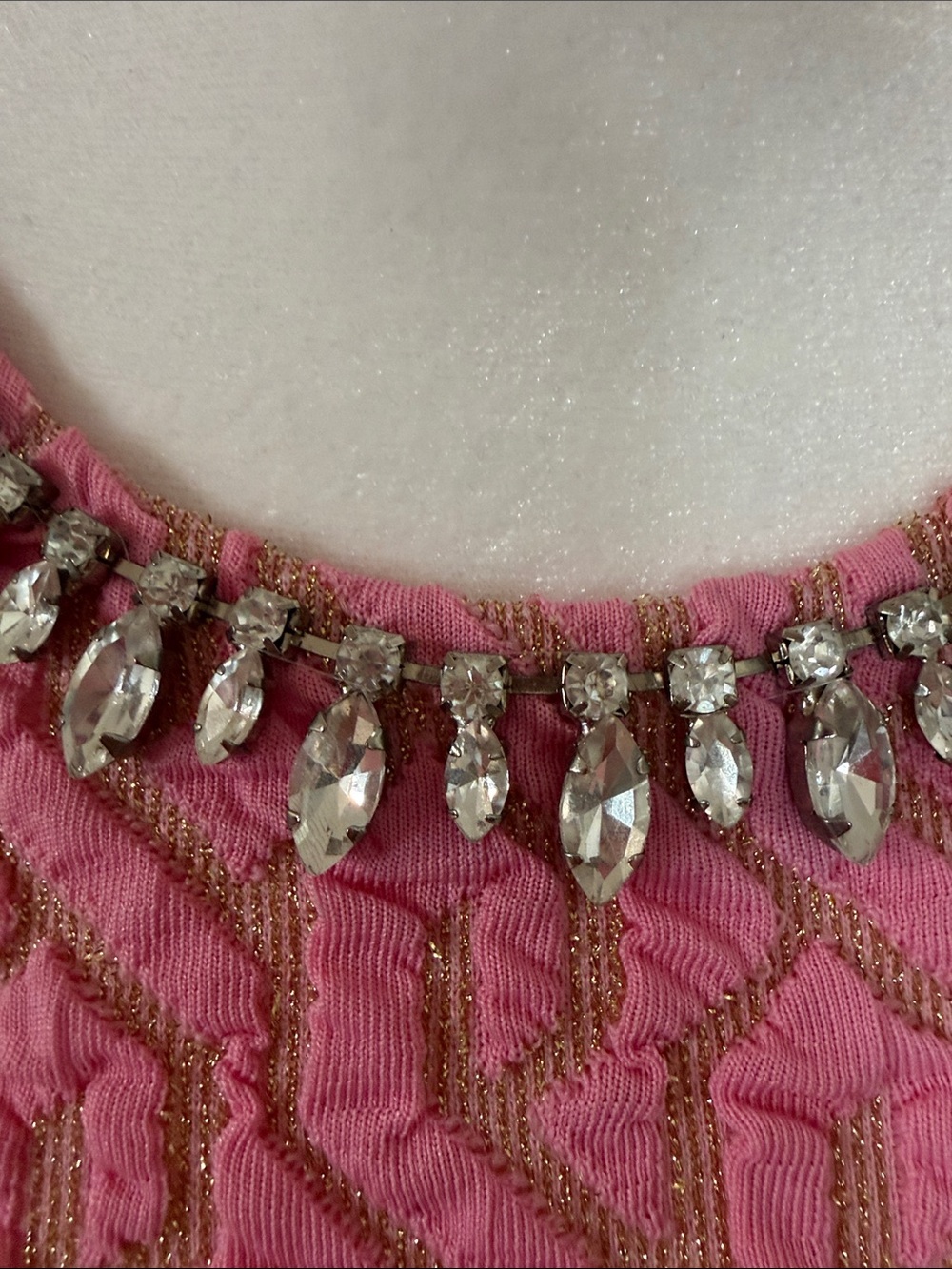 Zara Pink Textured Jewel-Trim Sleeveless Mini Dress - Picture 3 of 8